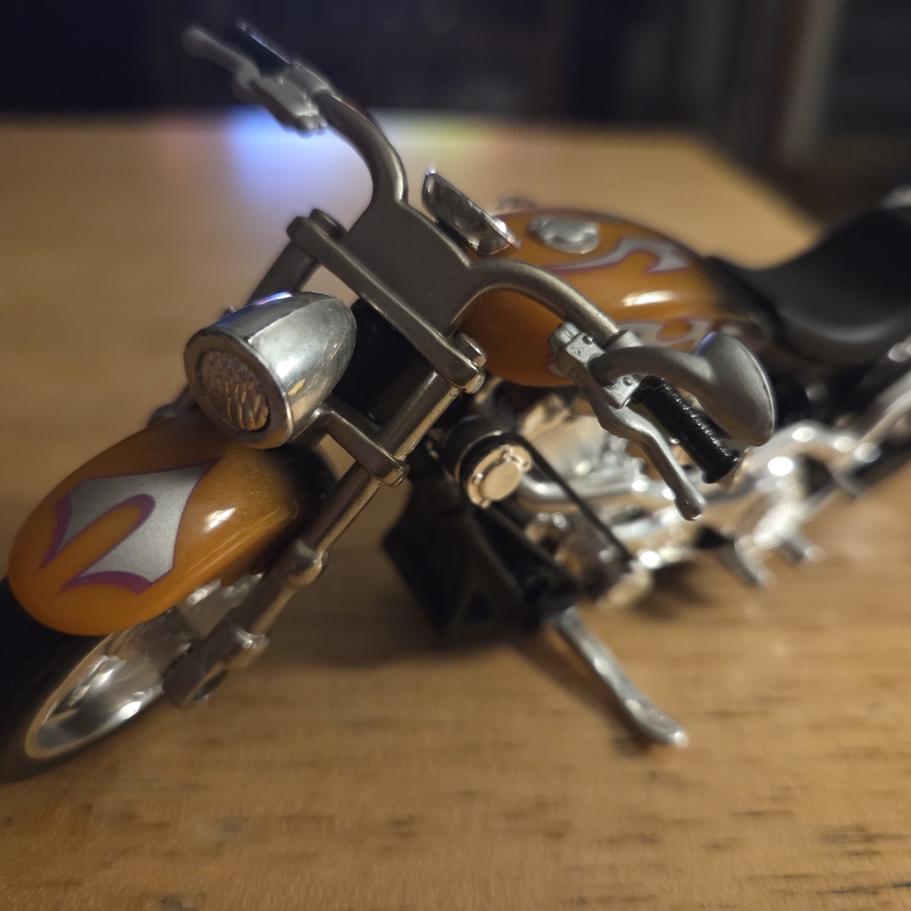 DONATED - Harley-Davidson Orange and Silver Diecast Motorcycle